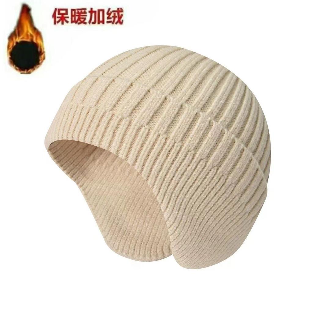 Căciuli pentru bărbați și femei, de iarnă, pentru protecție împotriva frigului, cu protecții pentru urechi, căciuli ciclism rezistente la vânt, căciuli tricotate groase din lână, se pot purta căști