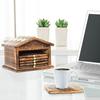 Divit Coasters Wooden for Drinks, Eco-Friendly, Absorbent, Antique Look Handcrafted Coasters (Hut)