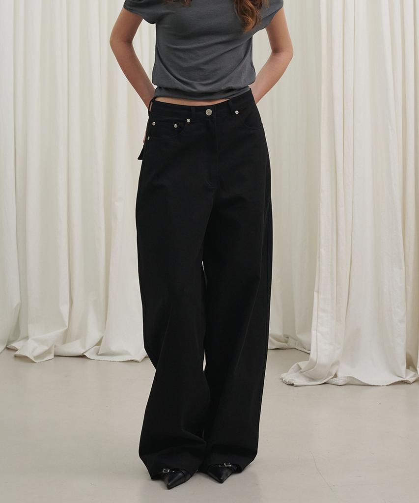 MARROT Curved Cotton Pants_Black
