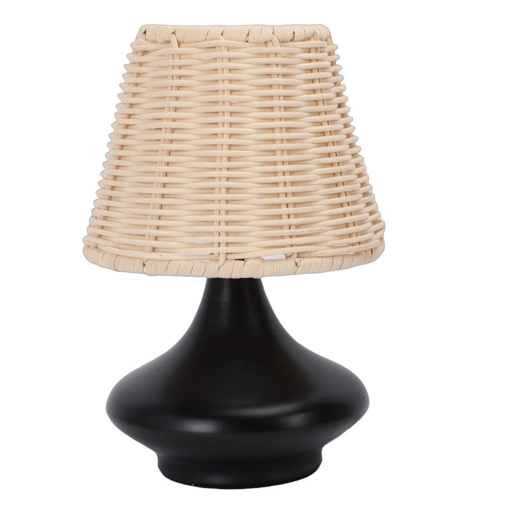 Rattan Nachttischlampe Vintage   Bambusoideae Gewebte Beistelltischlampe für Schlafzimmer Wohnzimmer