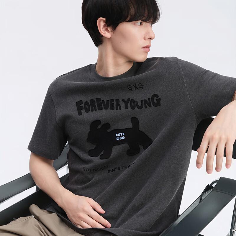 GXG Men's Collaborative Series Cartoon Print Short-Sleeve Knit T-Shirt