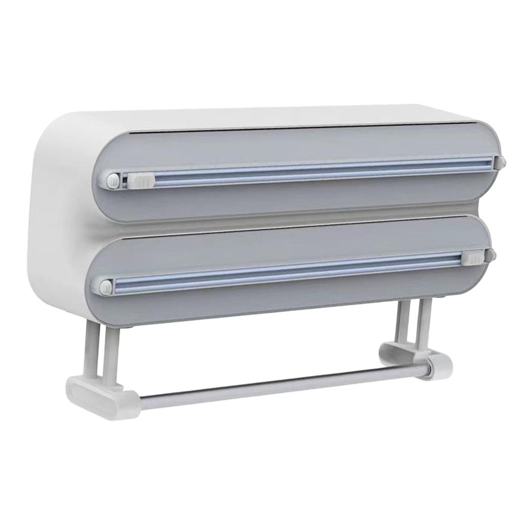 Cling Film Dispenser Smoothly Cutting Multi Functional Aluminum Foil Dispenser Wrap Organizer for Refrigerator Household Baking