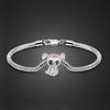 Cute Elephant Pendant Bracelet Women'S Simple 3M Snake Bone Chain Electroplated Rhodium Gold Jewelry