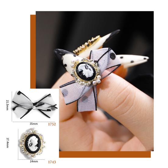 Nail Art Decoration Craft 3D Stereo Self-adhesive Long Lasting Bowknot Nail Art Decoration for Women Daily Life