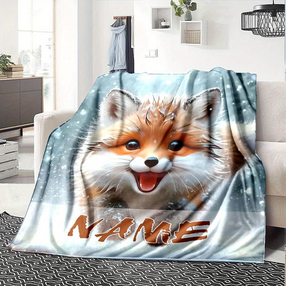 Fox In Snow Home Customization Blankets Cozy Soft Lightweight Allseason Multipurpose Blanket For Picnics Sofas Offices Beds Living Rooms Suitable As