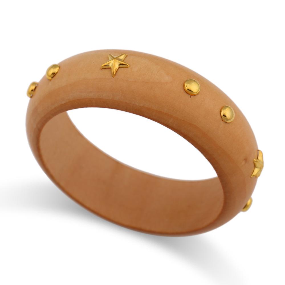 

DIEZI Punk Fashion 4 Colors Round Wood Bangles Fashion Vintage Hip Hop Geometric Star Wide Bangle Bracelet For Women Men Jewelry легкие хаки