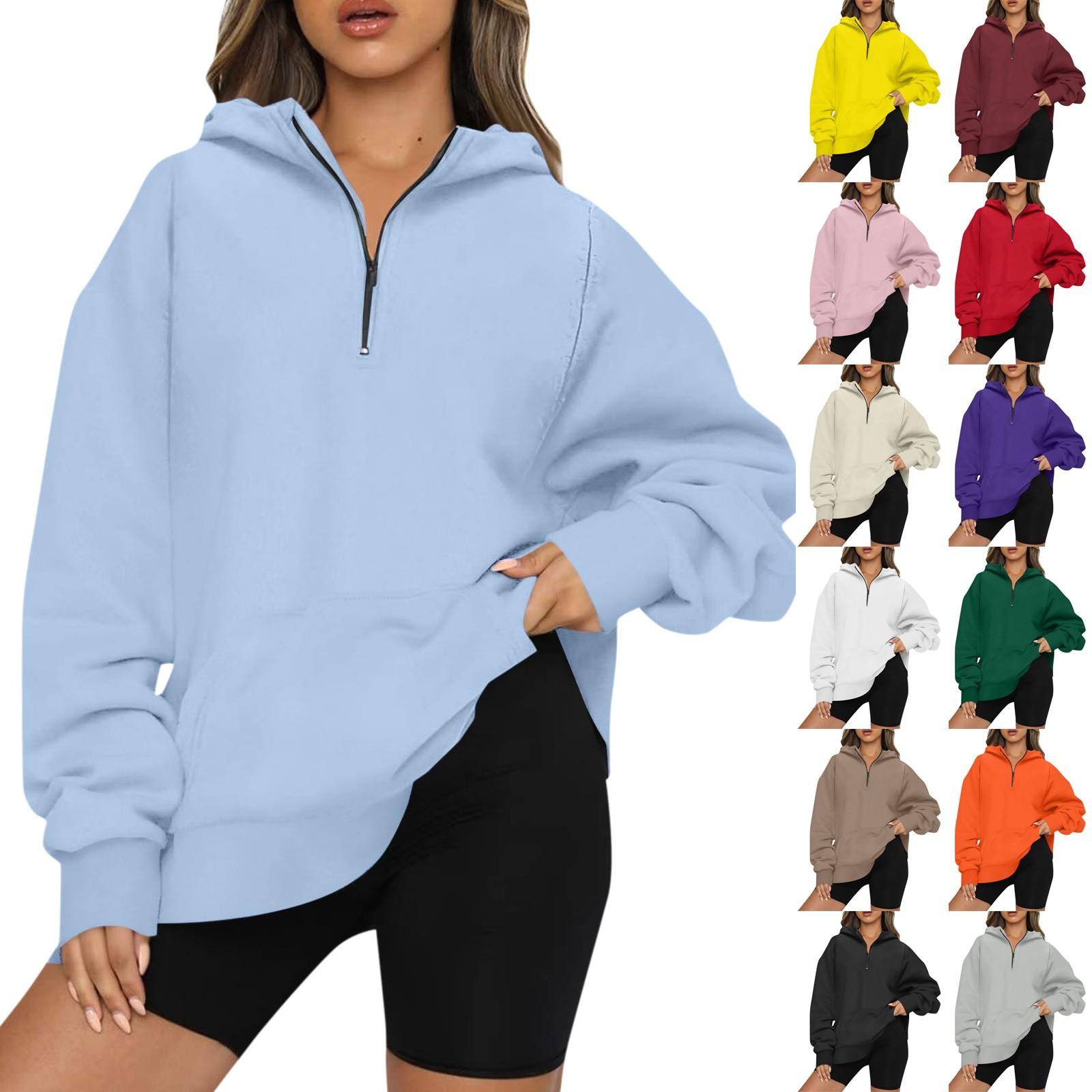 

Women s Casual Fashion Solid Color Long Sleeve Pullover Hoodies Sweatshirts