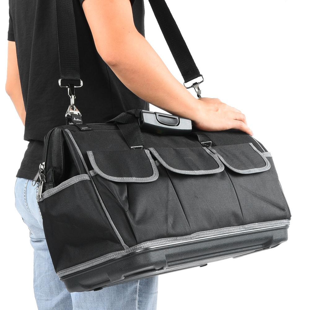 20in Plastic Bottom Bag Gray Hand Hardware Tool Bag for MultiPurpose 470 x 340 x 230mm