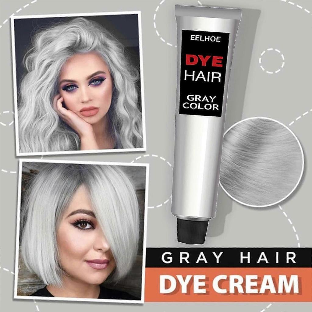 2024 New Silver Gray Natural Hair Dye Cream, Silver Gray Hair Dye, Silver Gray Hair Dye For Dark Hair