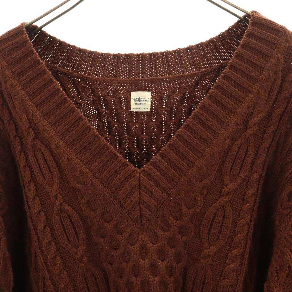 Ron Herman 7 Minutes Sleeve V Neck Sweater XS Brown Knit Men's Used