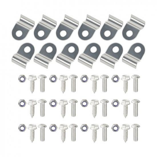 12x 3/16  Stainless Steel Clamps & Hexagonal Socket & Self-Tapping Screws & Nuts