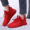 Red Mesh Casual Shoes Breathable Knitted Sneakers for Women Tennis Ladies Flat Sneakers Spring Lightweight Running Sports Shoes