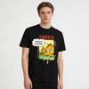 Garfield "DONUT PLEASE" Donut Funny Print Short Sleeve T-Shirt, American Streetwear Brand Heavyweight Cotton Loose Fit Oversized Couple Top