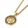 Gold Stainless Steel Zodiac Necklace Leo Scorpio Pendant for Women Men 12 Constellation Round Charm Jewelry Gift