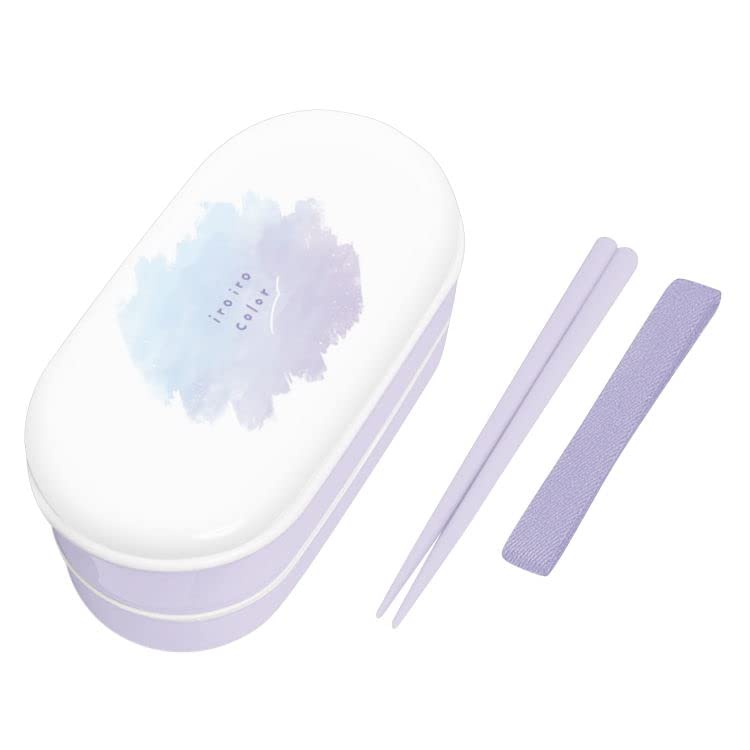 Kamio Japan IROIRO COLOR Lunch Bento Lunch 102705 Microwave-Safe Two-Tier Box, Box, Box, Meal, фиолетовый