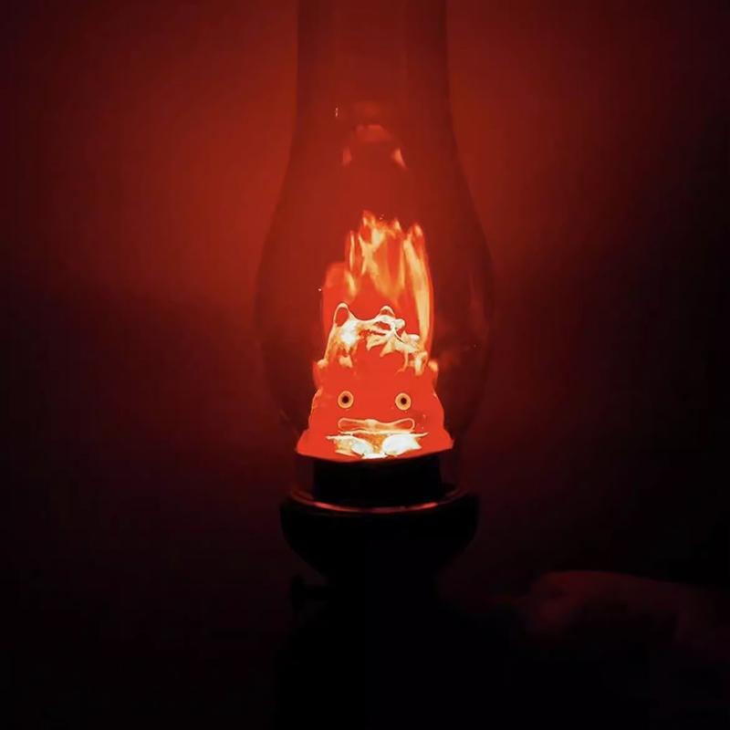 1Pccasifer Night Light Cartoon Anime Flame Decorative Lamp Howl'S Moving Castle Kerosene Candle Atmosphere Lamp For Bedroom Home