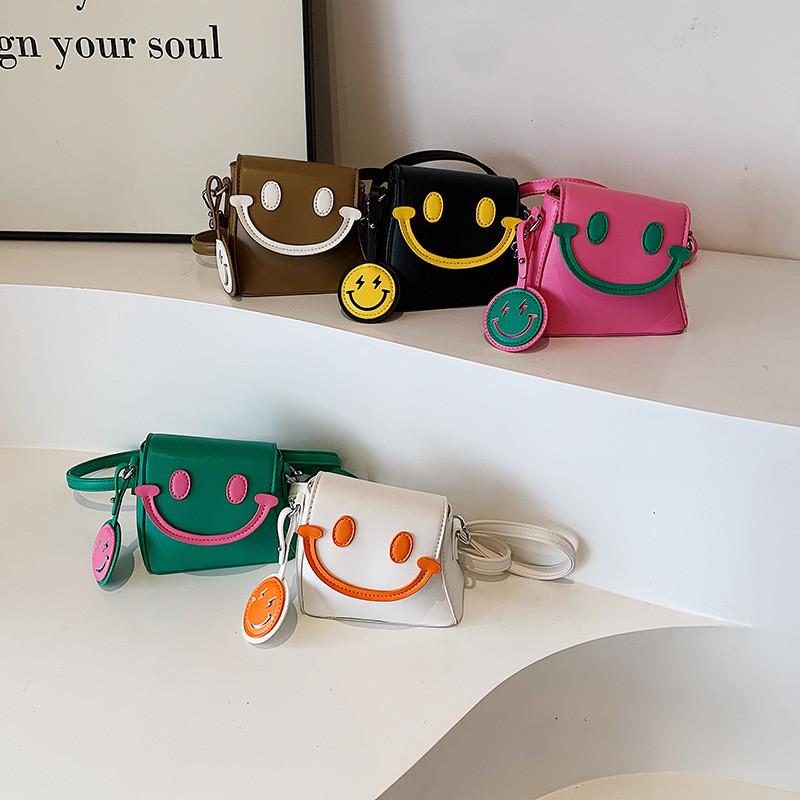 Fashionable Cute And Princess Shoulder Bag Trendy Smiley Face Design Kids For