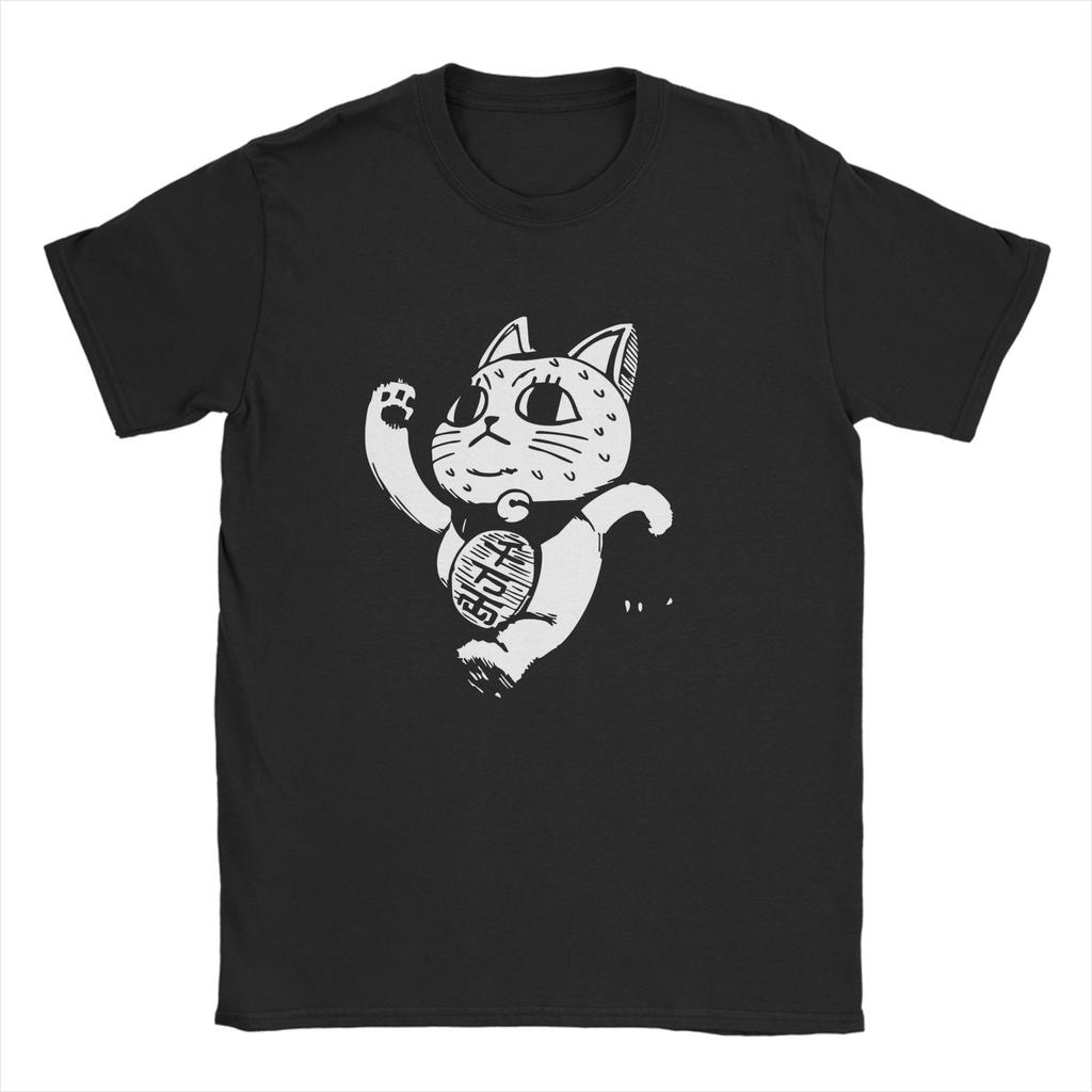 Harajuku T-Shirt Dan Da Dan Turbo Granny Cat with Kanji Anime Cotton T-Shirts Fashion Tshirt for Beach Short Sleeve Tees