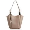 Tods Metall T-formet Anheng Liten Kalveskinn Bøtteveske Dame Håndvesker Grå Brun XBWAPIE0200QRI036F