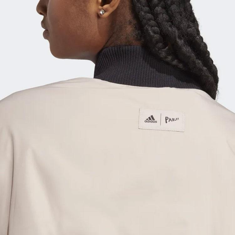 Adidas Color Block Loose Fit Zip Jacket Women Jacket Nude HR6992