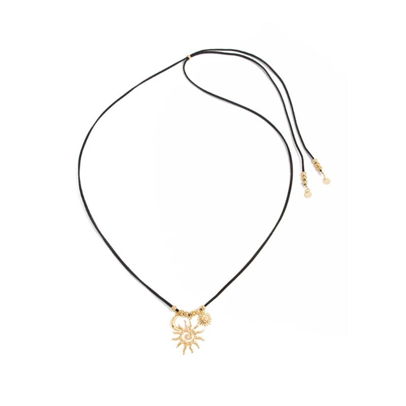 

Stylish Hollow Sun Pendant Necklace Adjustable Length Elegant Collarbone Chain For Women Fashion Jewelry Gift