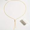 Adjustable Pull Type Titanium Steel Gold Chain Necklace For Women Fashion Versatile Sweater Chain