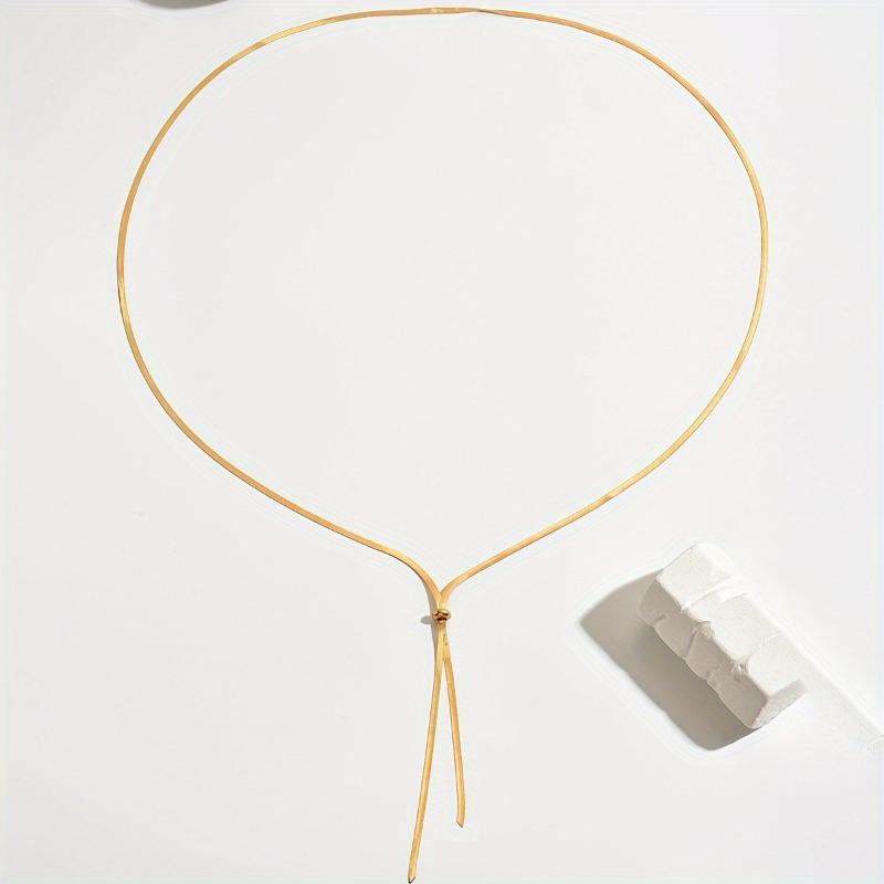 Adjustable Pull Type Titanium Steel Gold Chain Necklace For Women Fashion Versatile Sweater Chain