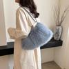 Luxury Furry Shoulder Bag Solid Color Soft Tote Bag Large Capacity Fluffy Clutch Bag