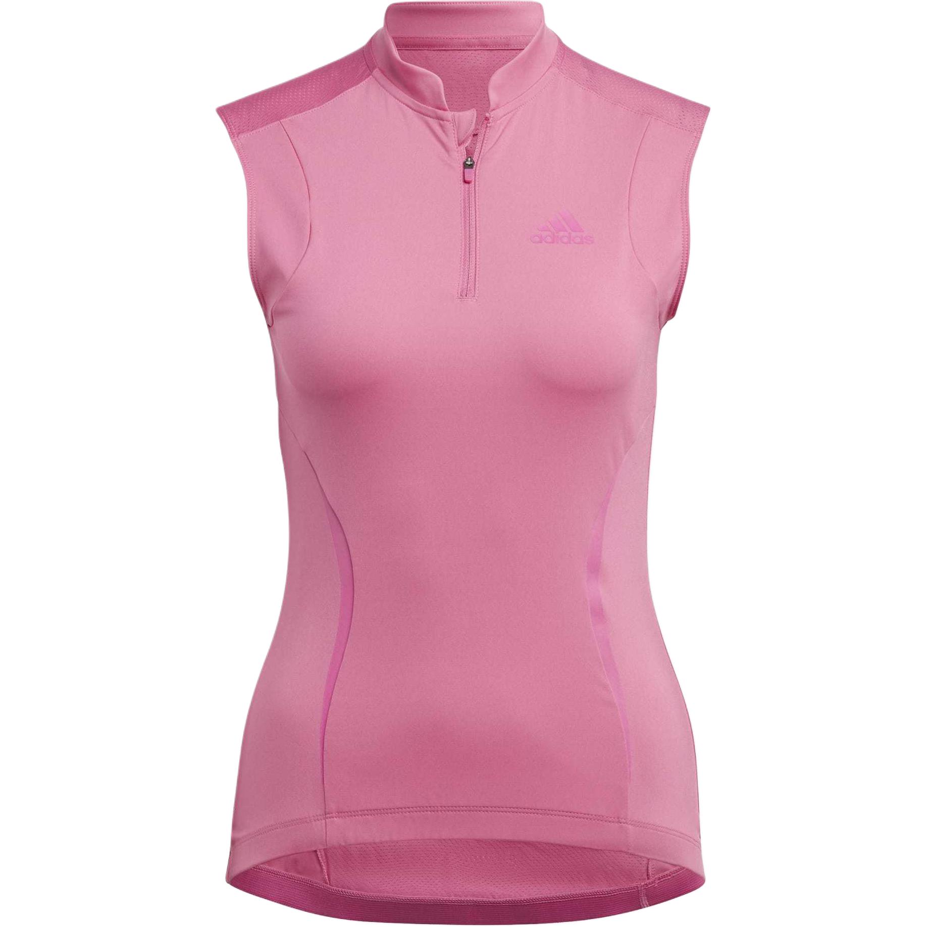 

Adidas Solid Color Zip High Neck Sleeveless Vest Women Vests Pink IC5056 M