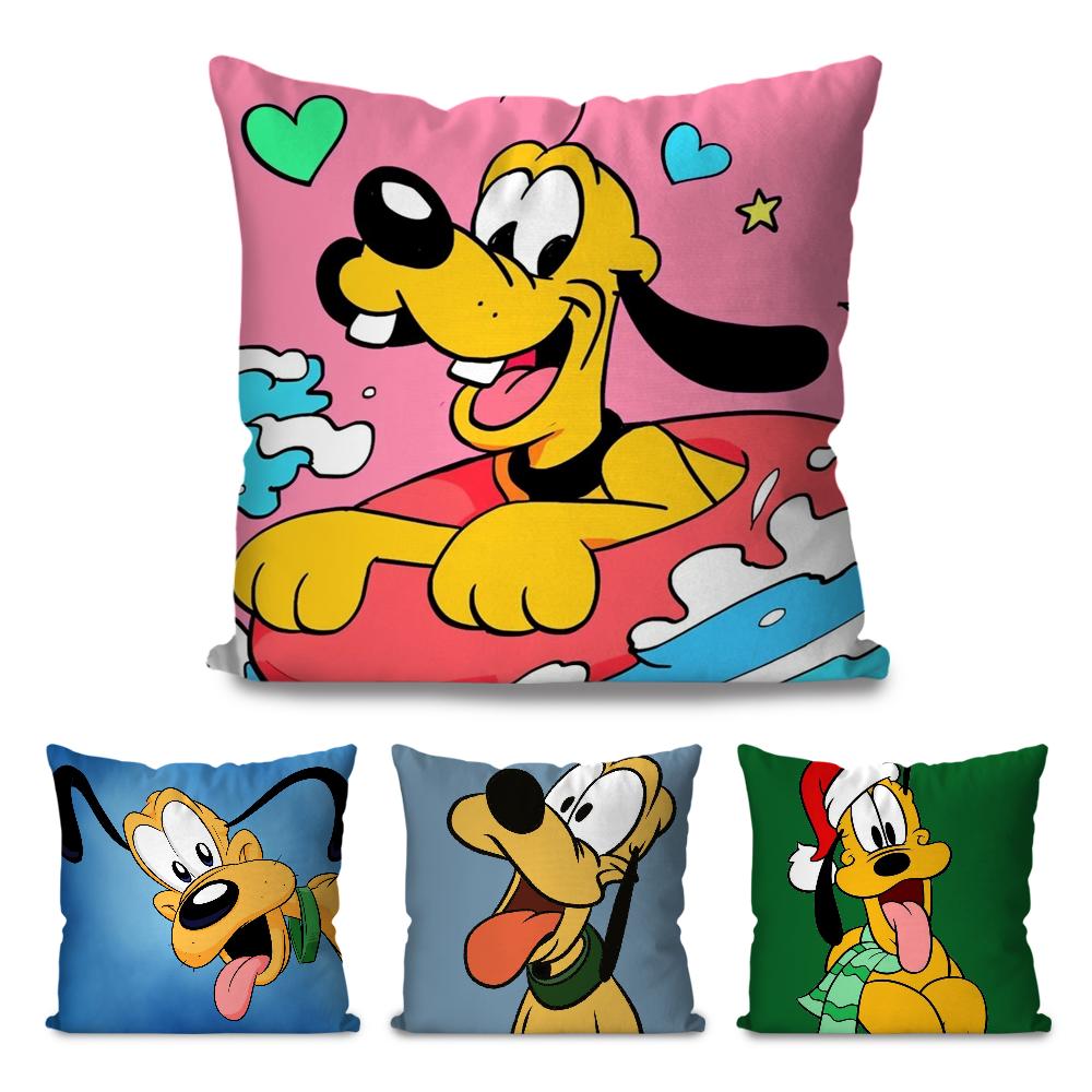 P-Pluto-Kissenbezug mit animierten Cartoon-Figuren, quadratisch, für Schlafzimmer, Sofa, Freizeit, Komfort, Auto, Wohnzimmer, Heimdekoration, 40 x 40