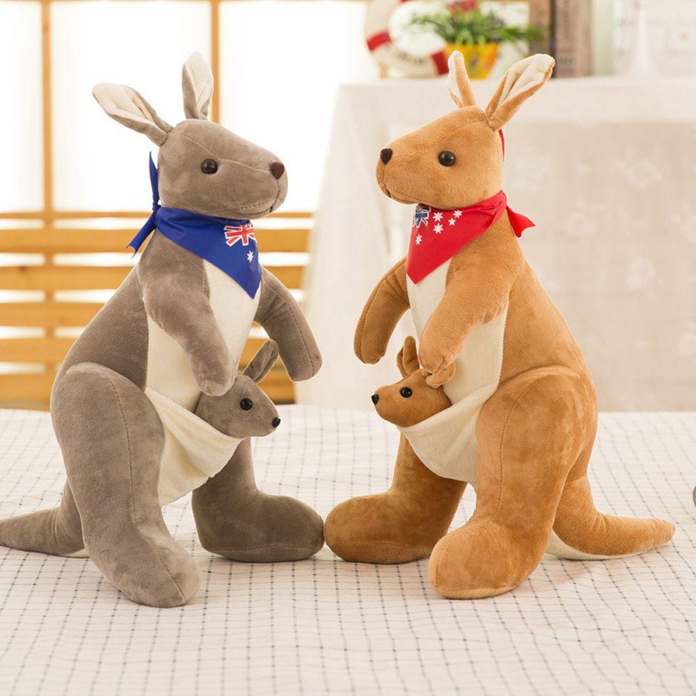 Toy Mom Baby Kids Home Decor Stuffed Animal Doll Stuffed Toy Kangaroo Plush Toy Parent-Child Toys
