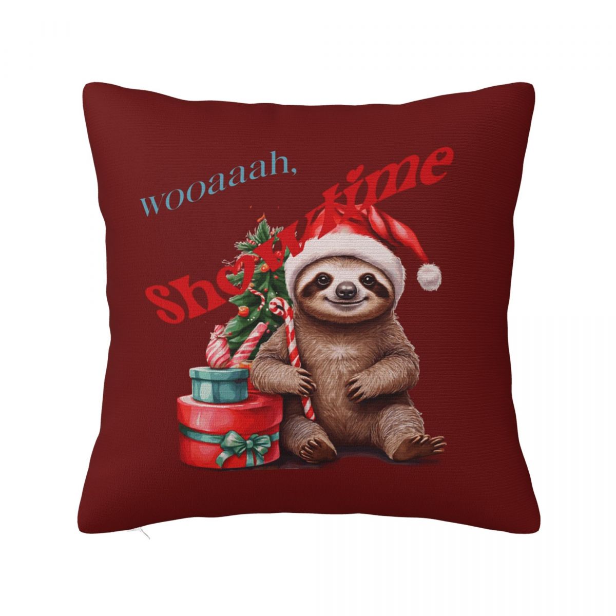

XMas Sloth Kawaii Holidays Gifts Square Pillowcase Cushion Cover Pillow Case Throw Pillow Cover for Home Sofa Living Room 12x12Inch