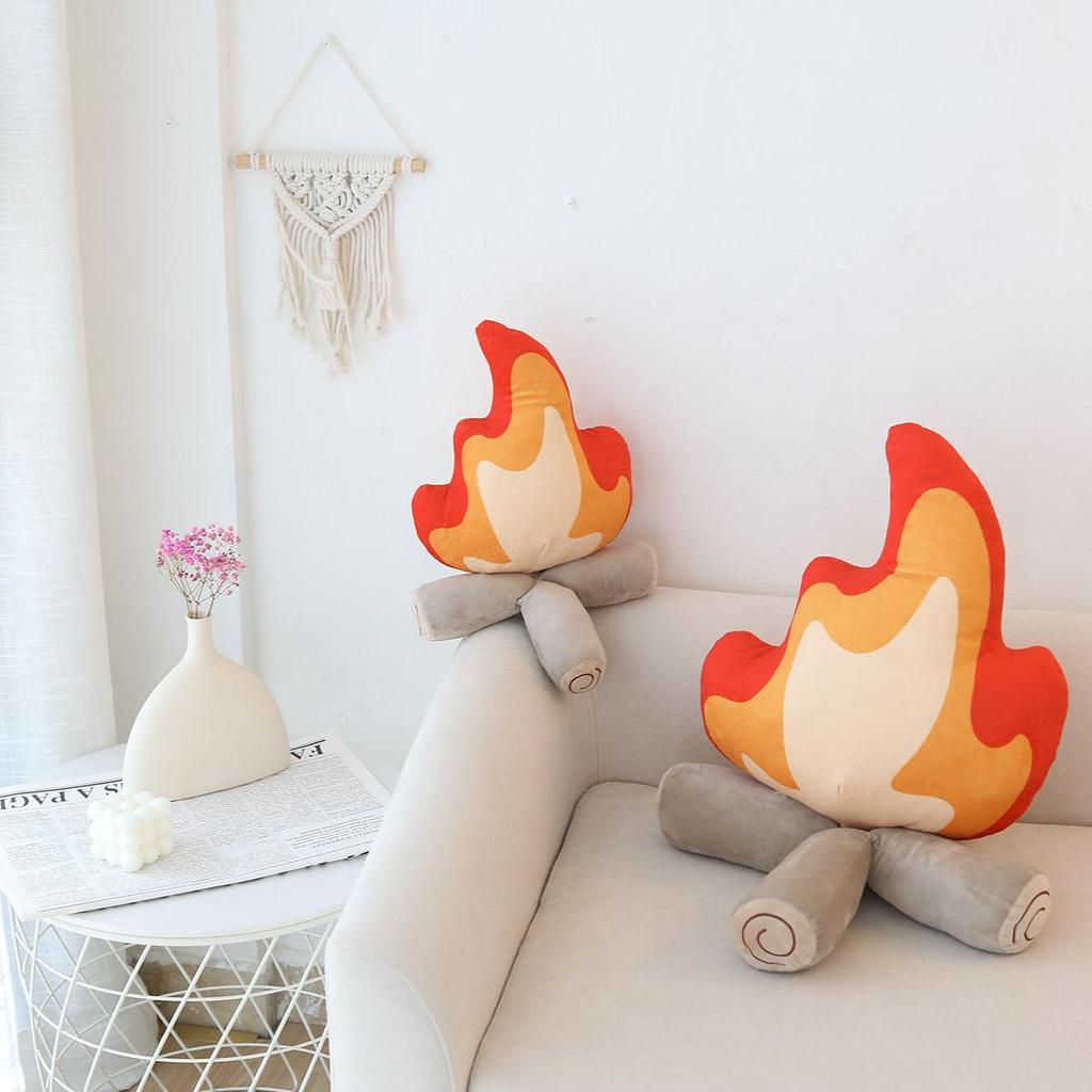 Cute Cartoon Bonfire Flame Plush Toy and Pillow for Kids