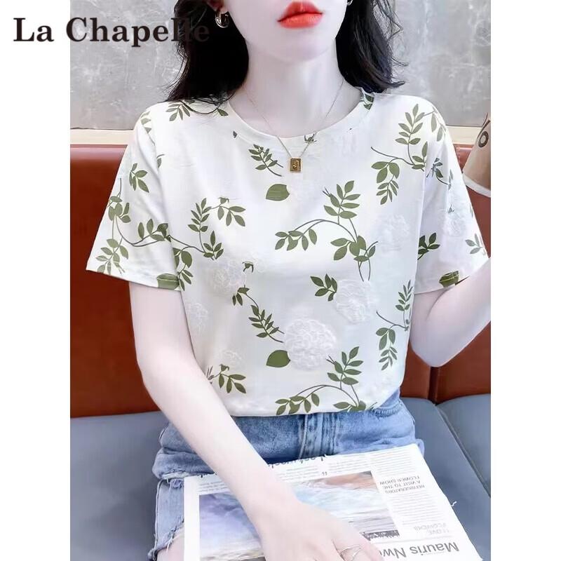 La Chapelle Women s Floral Print Short Sleeve T-Shirt S