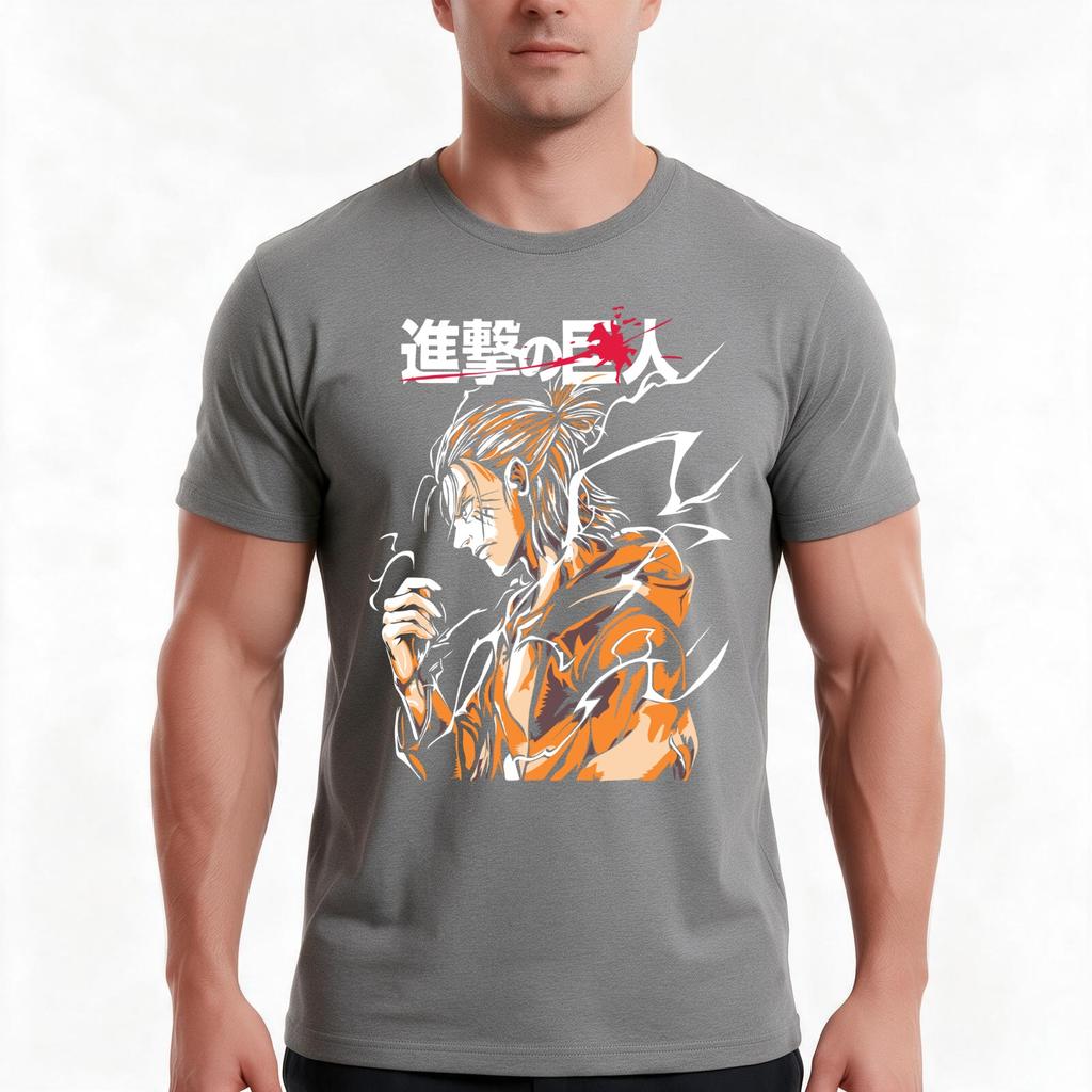 Eren Jeager Tshirt Summer Casual Cotton Tee Oversized Streetwear Tops Vintage Graphic Print Loose Fit Short Sleeve