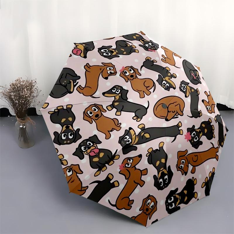 1pc Dachshund Pattern Umbrella with Plastic Handle,Suitable for All Seasons UmbrellaPT571