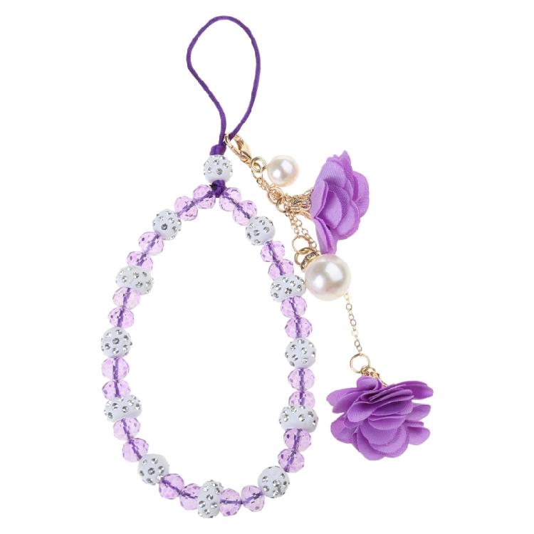 

Candy-Colored Flower Round Beads Lanyard Crystal Pendant Cartoon Accessories 1 фіолетовий
