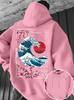 Herrenmode Kirschblüte Tokio Buchstabenmuster Sweatshirt - Östlicher Retro Tägliches Kapuzenpullover Shirt