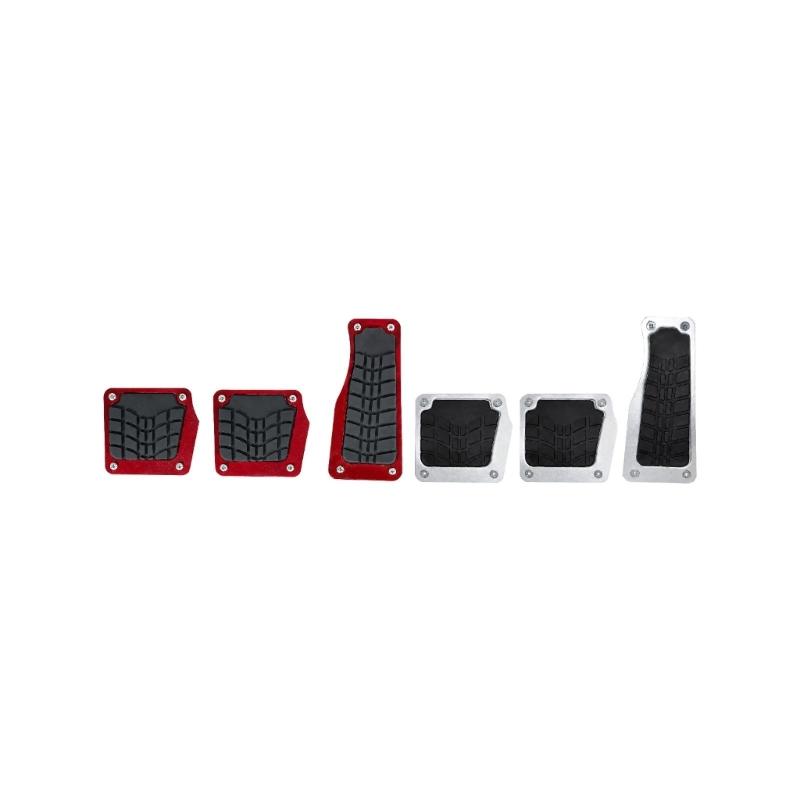 Car Pedal Pads Anti Slip Metal Foot Pad Cover Set for Manual Cars, 3 Piece Non Slip Inserts with Screw Fastened Design for Daily Commuting