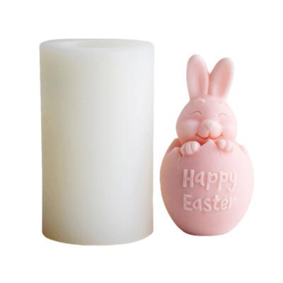 3D Bunny Egg Candle Silicone Mold Easter Resin Casting Mould for DIY Candle Making Clay Craft Plaster Home Decoration