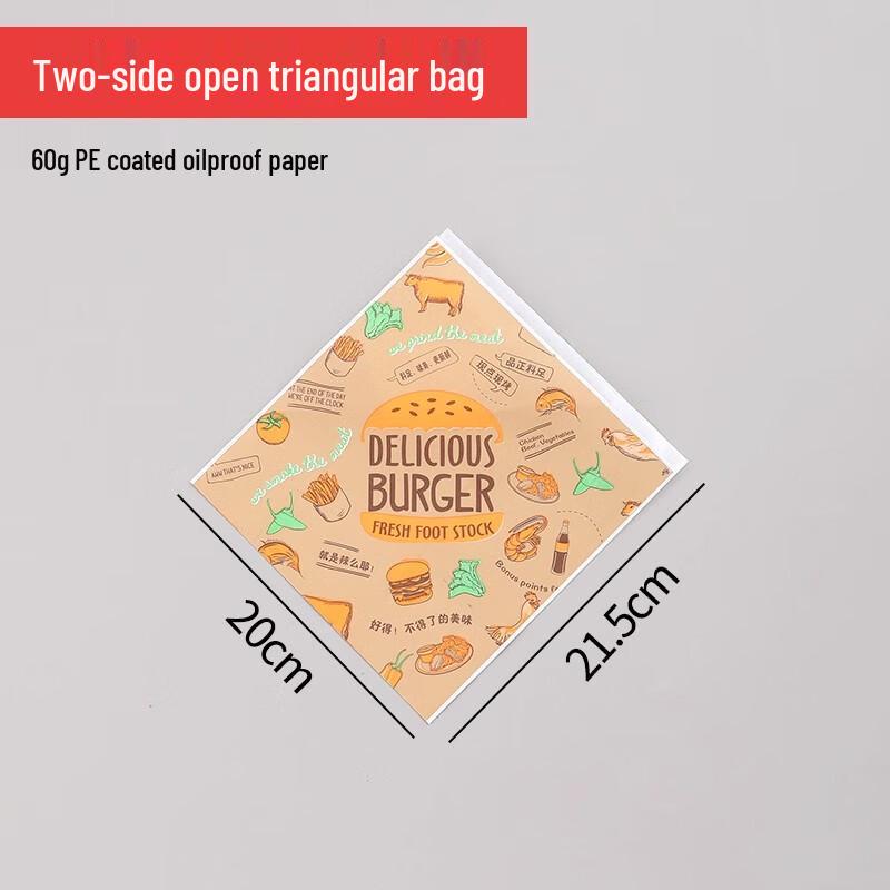 Disposable Oil-Proof Burger Triangle Bags, 500 Count