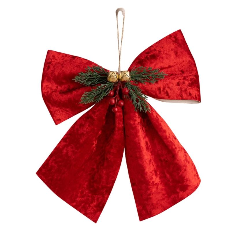 Classical Joyful Bows Ornament Cloth Designs Christmas Tree Fabric Decors Ideal for Christmas Decorations Year After Year