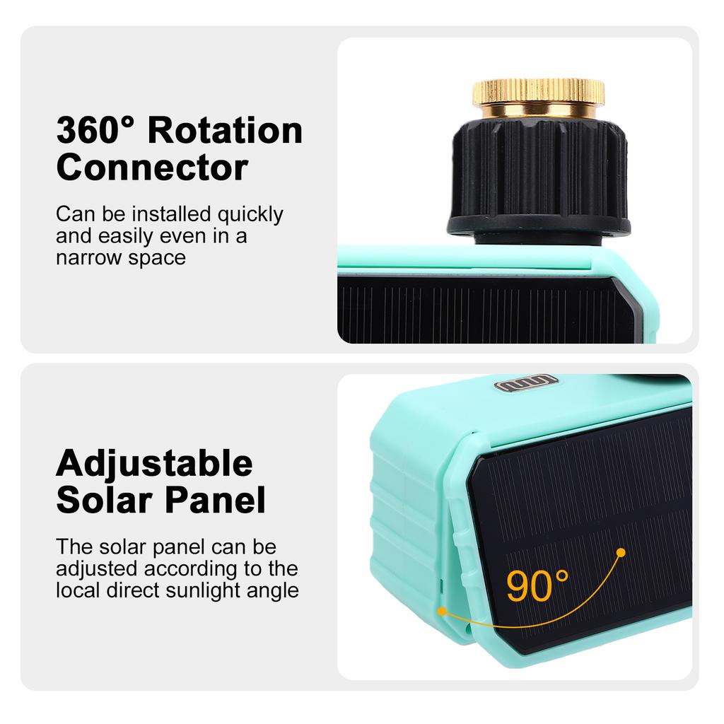 Sprinkler Timer, Solar WiFi Water Timer with APP Remote Control, Rain Sensor, Adjustable Panel, Outdoor Automatic