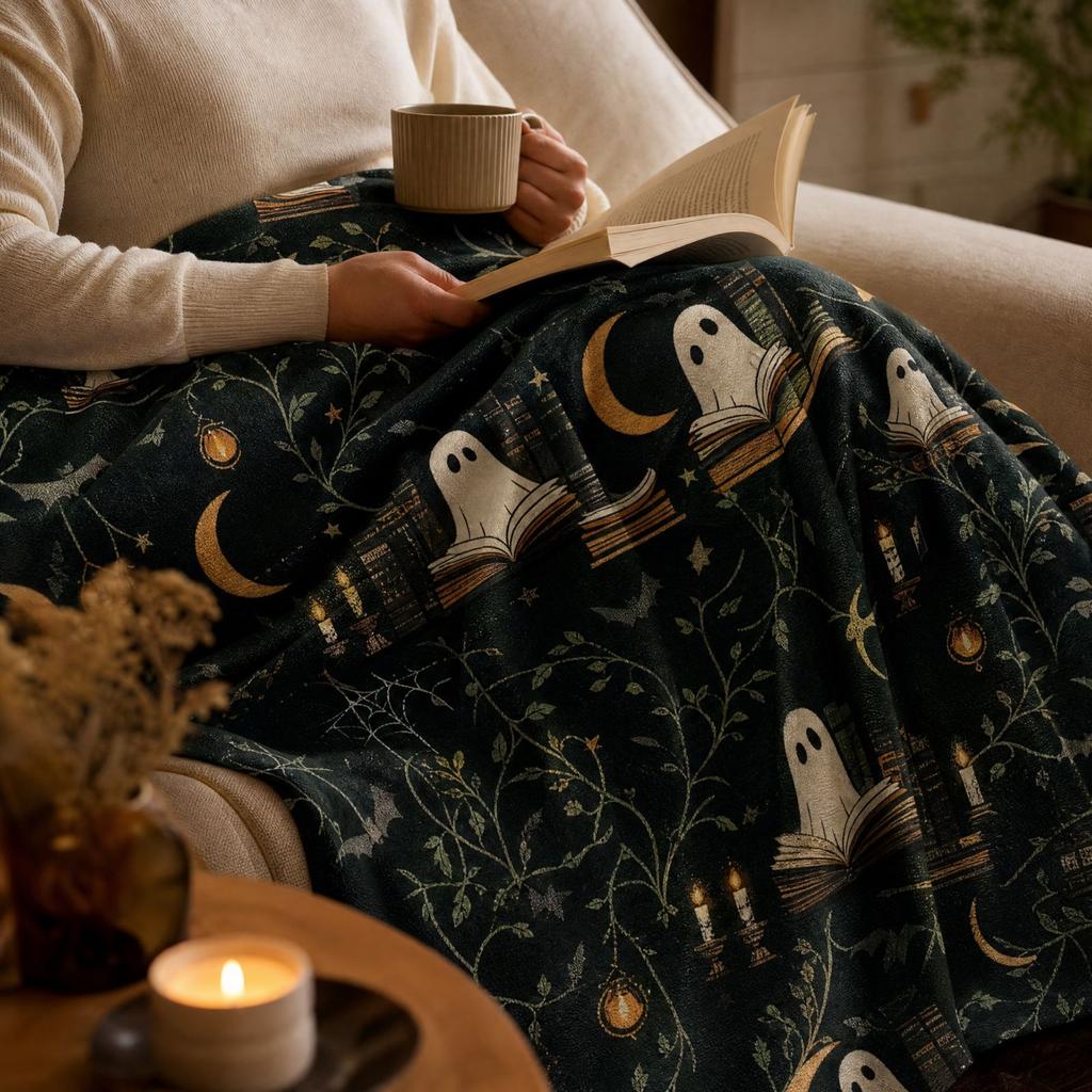 Halloween Flannel Throw Blanket Pumpkin Pattern for Sofa Bedroom Conditioning, Lightweight Decorative Coverlet