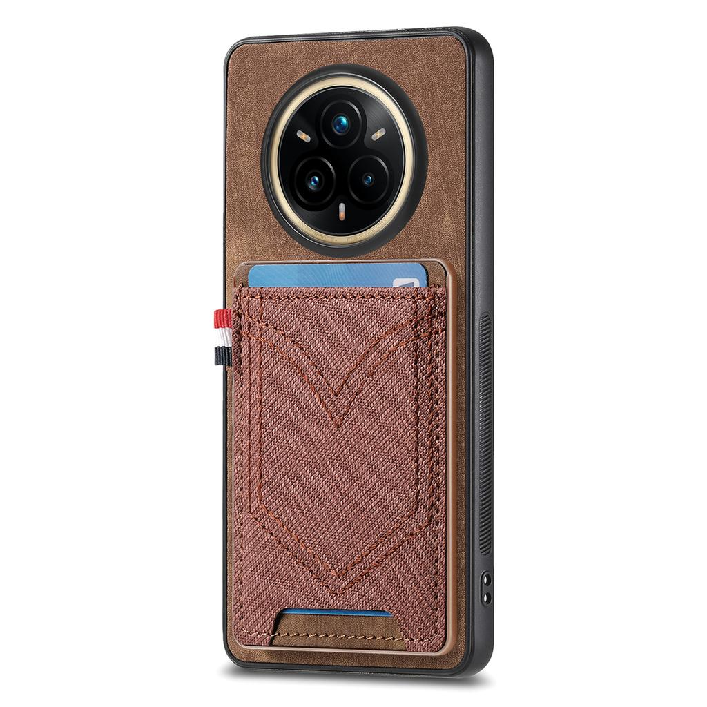 For Realme 14 Pro 5G Phone Case Retro Jean Cloth Texture Leather Back Cover with Card Holder