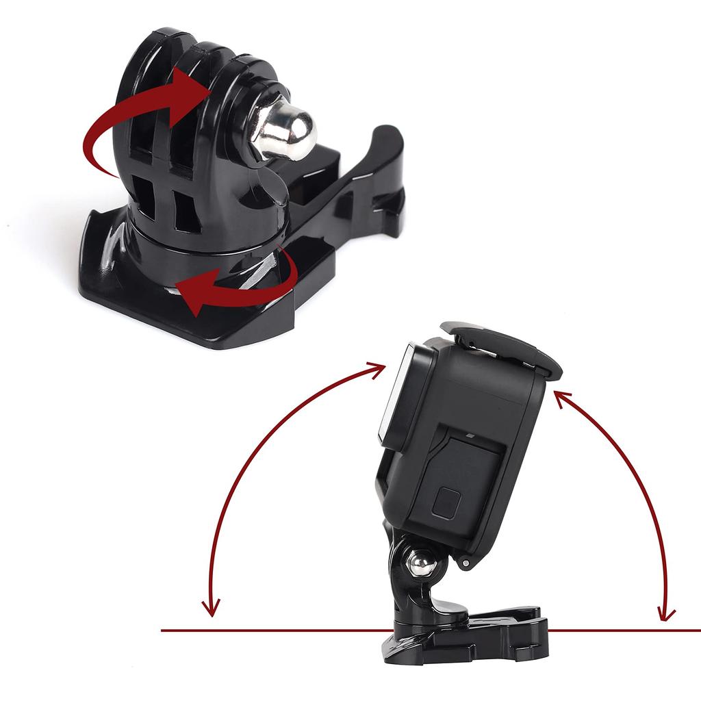 HSU Helmet Mount Accessory Set Action Camera Mount Kit Compatible with GoPro Hero and Other Action Camera Accessories 12-in-1 13/12/11/10/9/8/7/6/5