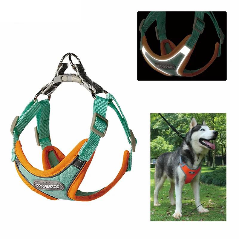 

MOESTAR Dog Harness Reflective Front Clip Vest Adjustable Soft Padded Dog Vest S