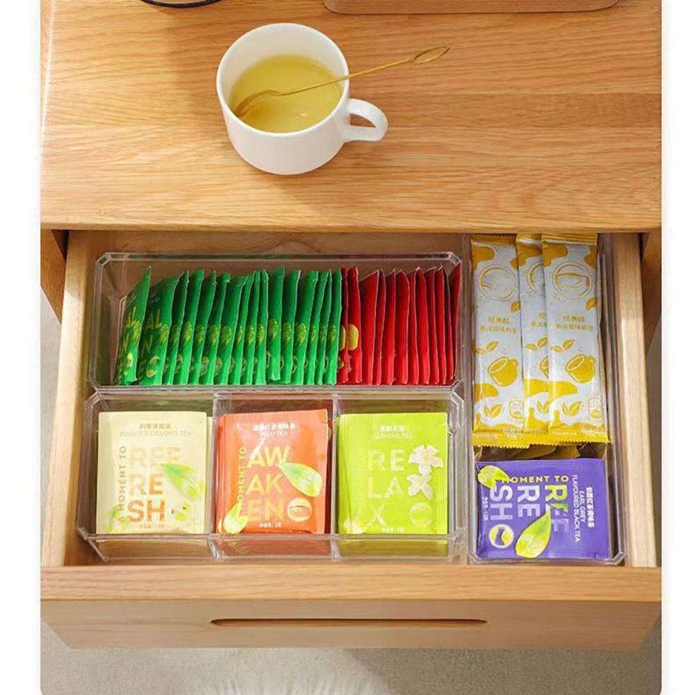 Transparent Tea Bag Organizer 22*8.5*5.5 CM Sort and Organize Storage Shelves  Living Room