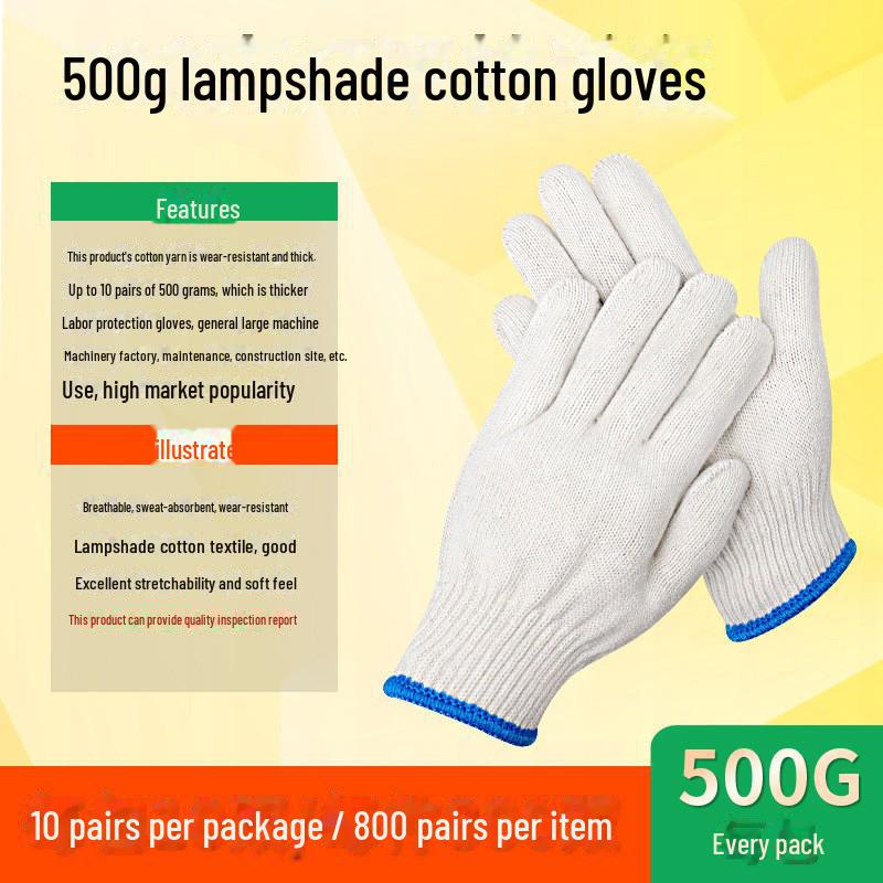 Cotton Yarn Work Gloves for Construction and Labor Protection