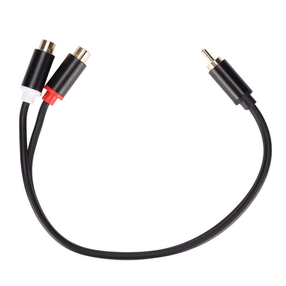 2PCS Plug and Play 1 Male to 2 Female 0.3m/11.8in for RCA Y Adapter Cable  Audio Video